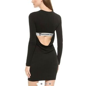 T Alexander Wang Cut Out Back Dress Black Bodycon Size M Party Club